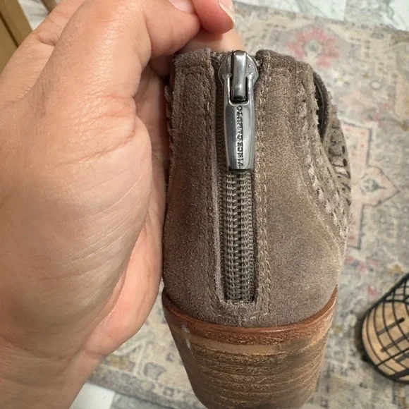 Vince Camuto Perforated Taupe Ankle Booties - Picture 3 of 3